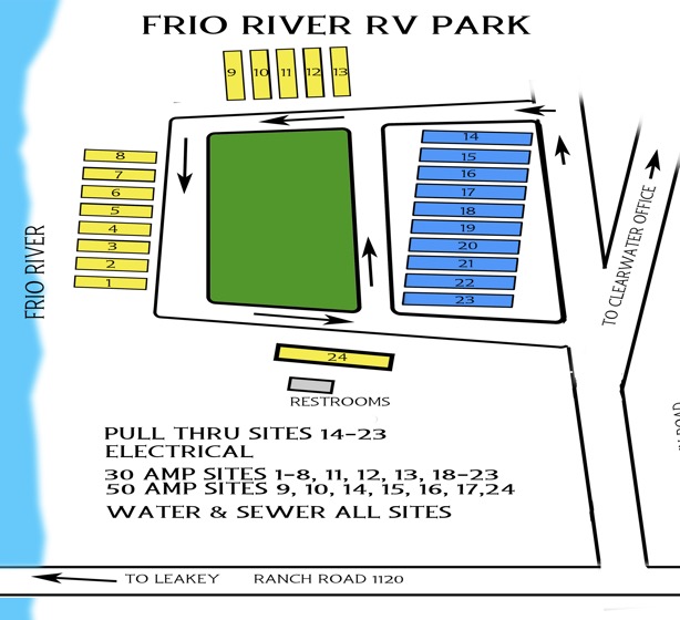 Frio River RV Park Directions Map